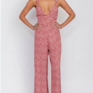 RESA jumpsuit in Crimson Poppy